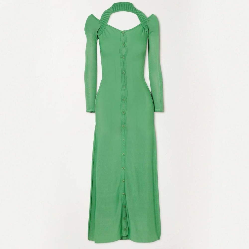 JACQUEMUS Lagoa Cold Shoulder Stretch Knit Maxi Dress Size 38 FR / 6 US